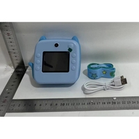 Camera Instantanee pentru Copii, Flippy, cu Functie de Printare, Camera Frontala + Selfie, Cablu USB-C, Bluetooth, Compatibil iOS/Android, Imprimare APP, Model Pisica, Albastru