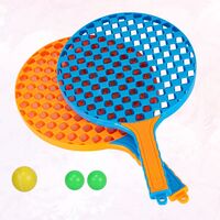 Set  Badminton pentru Copii, Flippy, 2 Palete, 3 Mingi, Pentru Joaca si Antrenament, Albastru Portocaliu