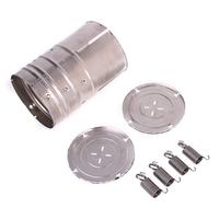 Presa din inox Flippy, pentru preparat sunca presata, cu capac, dimensiune reglabila in 3 trepte, 15 x 15 x 18 cm, argintiu