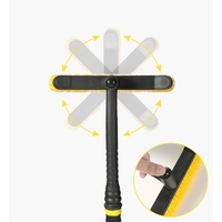 Perie de Zapada cu Racleta pentru Masina, Flippy, Multifunctionala, Rotativa, Demontabila, cu Maner Antiderapant, Aluminiu, Plastic, Fragmentarea Ghetii de pe Parbriz, Solutia pentru Iarna, pentru Dezghetare, 54x10.5x27 cm, Galbena