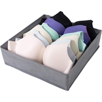 Cutie De Depozitare, Flippy, Pentru Lenjerie, Sosete Si Sutiene, Material Textil, 7 Compartimente, 32 x 32 x 10 cm, Culoare Gri