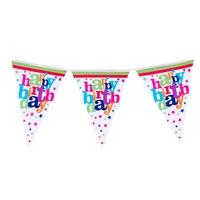 Set 10 Stegulete Tip Banner, Flippy, Colectia Happy Birthday, 270 cm Lungime, din Hartie Cretata, Multicolor