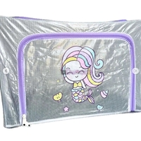Cutie de Depozitare, Flippy, pentru Camera Copiilor, 100L, din PVC, Model Sirena, 60 x 42 x 40 cm, Transparent