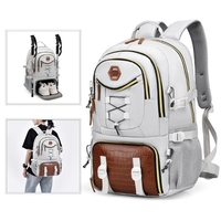 Rucsac Multifunctional pentru Calatorie, Flippy, pentru Alpinism, Voiaj, Drumetii, din Panza Oxford, 34x16x52 cm, Alb