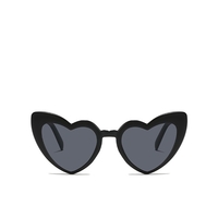 Ochelari in Forma de Inima, Flippy, pentru Petrecerea Burlacitelor, Tematica Nunta, Protectie Soare, 14.7x4.9x14.2 cm, Negru