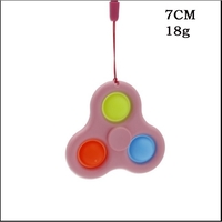 Jucarie senzoriala spinner Flippy- Fidget Toy, Simple Dimple, 7 cm, Roz/Multicolor
