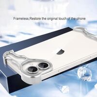 Husa Metalica Compatibila cu iPhone 16 Plus, Flippy, Protectie pentru Colturile Telefonului si Camera, Aliaj, Antisoc, Antizgariere, Argintiu