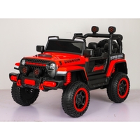 Masina Electrica pentru Copii, Flippy, Off-Road, Conectare Bluetooth, telecomanda, Tractiune Spate, Lumina Intermitenta, Baterie 12V 7Ah, 120 x 63 x 68cm, Rosu