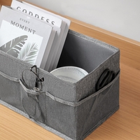 Cutie Depozitare cu Cadru Metalic, Flippy, pentru Bucatarie, snacksuri, pliabila din poliester Oxford, 30 x 15 x 15 cm Gri