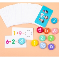 Joc Educational, Flippy, Invatare Adunare si Scadere, Cifre din Lemn, 46 Planse, +3 Ani, Multicolor