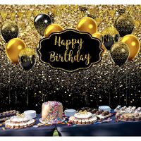 Banner Tip Fundal pentru Poze, Flippy, din Panza, 185 x 110 cm, Sfoara 6 m, Prindere in 4 Colturi, Negru/Auriu