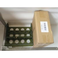 Suport Organizator pentru Oua, Flippy, pentru Frigider, Verde transparent, Capacitate 30 oua, Trei straturi, cu Data de Expirare, 25.5x10x23 cm