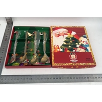 Set 4 Lingurite, Flippy, Tema Craciun, Model Carry The Merry, 4 Modele Tip Pandantiv, din Otel Inoxidabil, 19 x 16 x 2 cm, Multicolor