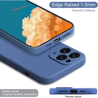 Husa protectie compatibila cu Apple iPhone 11 Pro Liquid Silicone Case Albastru inchis
