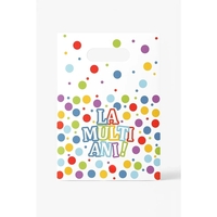 Set 10 Pungi de Cadou, Flippy, Colectia LA MULTI ANI, 16.5 x 25 cm, din Plastic, Multicolor