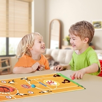 Joc Interactiv, Flippy, Covor de Basket 90 x 20 cm, 1-4 Jucatori, +5 Ani, 6 Mingi Incluse, Maro