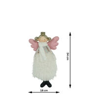 Ornament de Craciun ingeras, Flippy, alb, textil, 34 cm