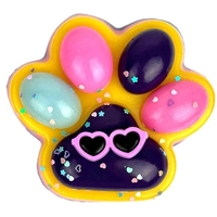 Jucarie Antistres Squishy, Flippy, Revenire Lenta, Model Labuta de Pisica, Squishy, BIG 12.5 x 10.5 cm, 220 g, Model 18, Roz Galben Mov