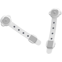 Siguranta pentru Usi Copii, Flippy, Sistem de Blocare Sertare, Dulap, Frigider, Adeziv, cu Sistem de Inchidere Dublu, Model Maimutica, Alb