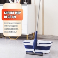 Set Mop Telescopic cu Galeata Pliabila, Flippy, Albastru, 32 cm, Maner Reglabil 140 cm, Sistem de Stoarcere Eficient