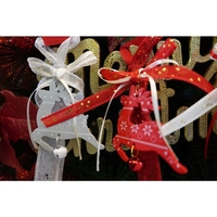 Ornament de brad craciun cerb, Flippy, rosu, lemn, 25 cm