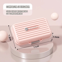 Cutie Medicamente, Flippy, Roz, 7 Compartimente, Portabila si Compacta, 11x7.2x3.5 cm, Ideala pentru Uzul Cotidian
