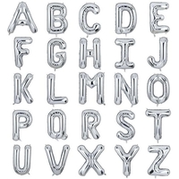 Balon Folie Metalizata Litera L, Flippy, 80 cm, Umflati cu Heliu sau Aer, Ambalaj Individual, Pai inclus, Argintiu