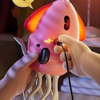 Caracatita Dansatoare, Flippy, +3 Ani, 3 Moduri, din ABS, Incarcare USB, cu Undita Inclusa, 12.6 x 7.6 x 20.7 cm, Roz