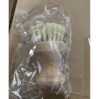 Perie de Curatat Vase si Alimente, Flippy, din Lemn de Bambus, 8 x 5 cm, Perie din Sisal, Maro