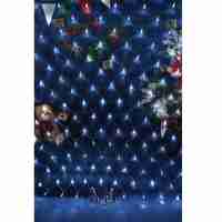 Instalatie Craciun, Tip Plasa, IP 44, 6 x 1 m, 320 LED-uri, Alb rece, 8 jocuri de lumini, Transformator cu telecomanda, Interconectabila, Prelungitor 5 m inclus, Fir transparent, Flippy