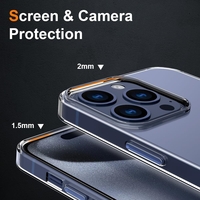 Husa de Protectie din Silicon, pentru Apple iPhone 15 Pro, PC, Antisoc, Rezistenta la Impact, Transparenta