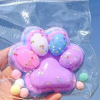 Jucarie Antistres Squishy, Flippy, cu Revenire Lenta, Squeeze Pinch Family, Model Cat Paw, 12.5x10.5 cm, 220g, Ambalaj Transparent, Model 8, Multicolor