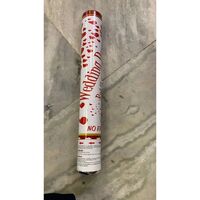 Tun Confetti, Flippy, Model Wedding Popper Inimi, 40 cm, Ambalaj din Carton, Eliberare prin Rasucire, Rosu