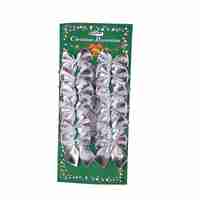 Set 12 Fundite pentru Brad, Flippy, 5.5 cm, din Poliester, Argintiu