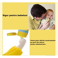 Jucarie dentitie bebelusi Flippy, banana, cu manere de prindere, material silicon non-toxic, fara miros, 10.5x5.9 cm, galben