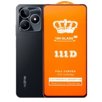 Folie Sticla Securizata pentru Realme C53, Flippy, Sticla de Protectie Compatibila cu Realme C53, Full Cover 111D, HD, Margini Negre, Transparenta