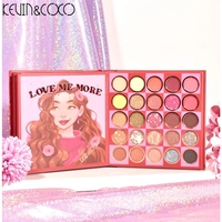 Paleta de Farduri Kevin&Coco, 59 culori, Stil Carte, 3 Straturi, Pudra Compacta, Clasic, Fara Sulfati, 14.2 x 14.2 x 2.3 cm, 80 g, multicolor