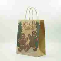 Set 12 Pungi Cadou, Flippy, Imprimeu Tematica Craciun, Model Random, din Hartie, Impachetare Usoara a Cadourilor, 18.5x22.5x8.5 cm, Multicolor