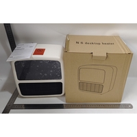 Mini Aeroterma Portabila, Flippy, Display LCD, Flacara Tip Semineu, 1500W, 2 Trepte, Oprire Automata, 22 x 22 x 15 cm, Alb