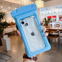 Husa subacvatica Matte Cushion Waterproof Flippy, Snowproof, Universala, cu Snur, pentru telefon sau documente, Bleu