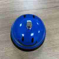 Clopotel Metalic Multifunctional, Flippy, Albastru cu Imprimeu Smiley Face, 7.5x7.5x6.5 cm, Receptie, Restaurant, Cafenele