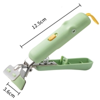 Clema pentru Boluri, Flippy, Anti-Alunecare, din Silicon, de Uz Casnic, Rezistent la Temperaturi Inalte, Model Animat, Maner si Cleste Inox, 12.5x3.6 cm, Verde