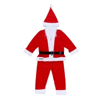 Costum Mos Craciun Flippy® Baiat, 4-6 ani, 5 piese, Catifea
