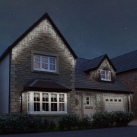 Instalatie Craciun, 115 m, 2760 Led-uri ,Franjuri, Alb rece, Flash, Alimentator, Interconectabila, Prelungitor 6.5 m inclus, Fir Transparent Cauciucat, 220v, Flippy