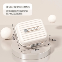 Cutie Medicamente, Flippy, Bej, 7 Compartimente, Portabila si Compacta, 7.8x7.2x3.5 cm, Ideala pentru Uzul Cotidian