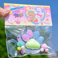 Jucarie Antistres Squishy, Flippy, cu Revenire Lenta, Labuta de Pisica Pufoasa, 7.5 cm, Ambalaj Transparent, Model 27055, Multicolor