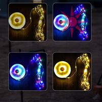 Lumină de camping LED încărcare USB, Flippy, șir colorat, pentru aer liber, cort, Distanta 10 metri, 1800mAH, 10.5x4.3 cm, Alb Verde