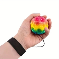 Minge Saltareata Hiperelastica, Flippy, Space Moon Ball foarte Elastica, Antistress pentru Copii, Diametru 66 mm, Multicolor Galben