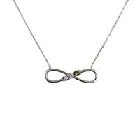 Colier Argint 925, Infinit cu Trei Zirconii Multicolore 40 cm