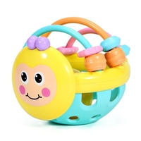 Jucarie Minge pentru Bebelusi, Flippy, pentru Dentitie, Interactiva, 0-12 Luni, Galben-Multicolor